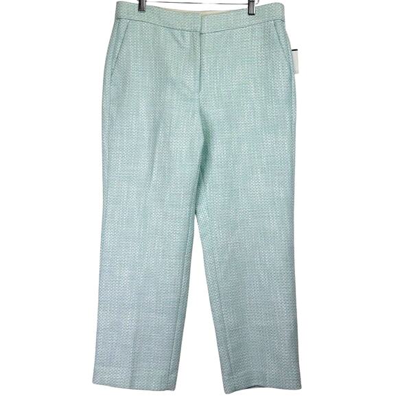 J.Crew Womens Tweed Pants Cropped Straight Leg Mint Green 10 Schoolboy Preppy - Picture 3 of 12